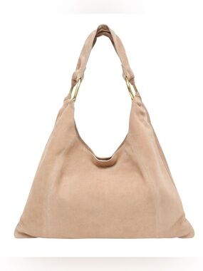 NWT: Margot New York Dakota Large Hobo Bag, Toffee Suede